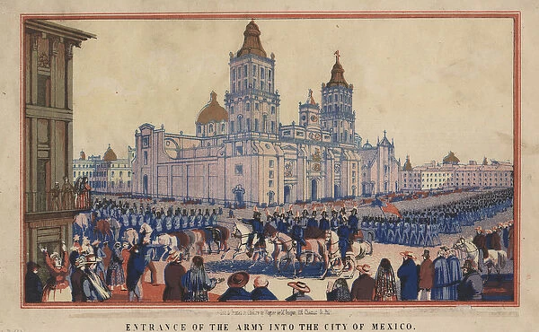Entrance of the Army into the City of Mexico, 1848 (chromolitho)