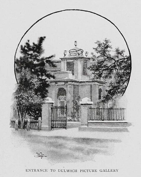 Entrance to Dulwich Picture Gallery (litho)