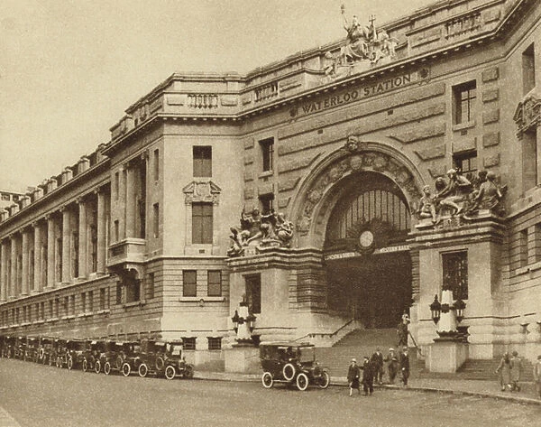 Entrance to Waterloo Station (b  /  w photo)