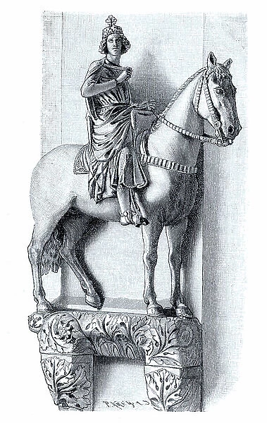 The equestrian statue of Konrad III in Bamberg Cathedral, 1093, 1152
