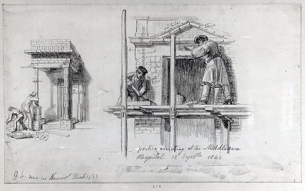 Erecting Porticos at Newham Street and Middlesex Hospital, London, 1833 and 1840