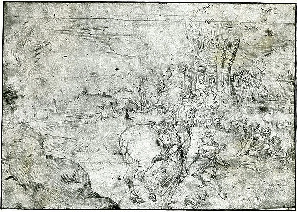Erminia and the Shepherds, c. 1600 (pen & ink on paper)