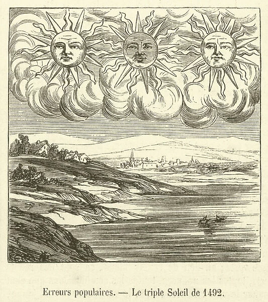 Erreurs populaires, Le triple Soleil de 1492 (engraving)