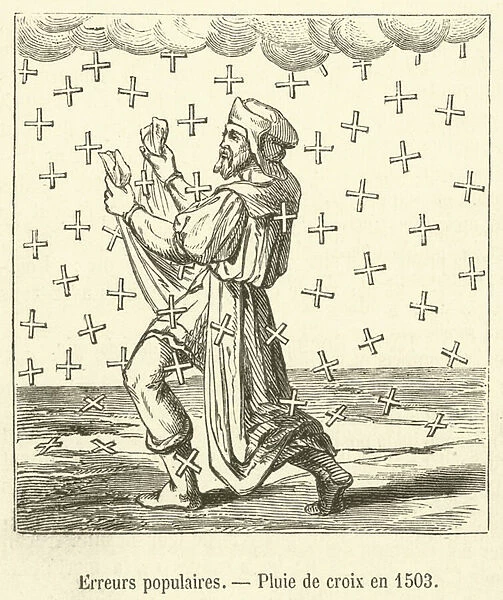 Erreurs populaires, Pluie de croix en 1503 (engraving)
