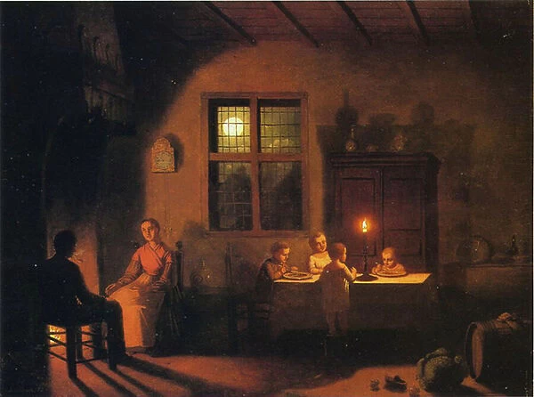 Evening at Home, 1867 (oil on canvas)