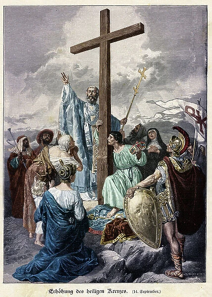The Exaltation of the Holy Cross, c.1900 (engraving)
