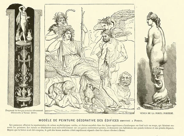 Examples of ancient Roman decorative art (engraving)