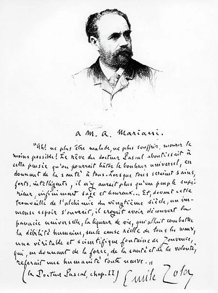 Excerpt from Le Docteur Pascal by Emile Zola, 1896 (litho)
