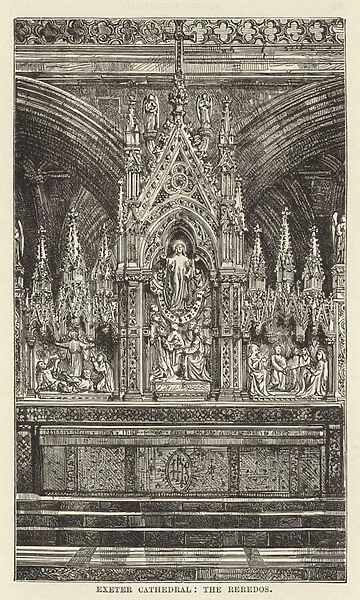 Exeter Cathedral, the reredos (engraving)
