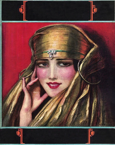Exotic Beauty in a Golden Veil, 1926 (screen print)