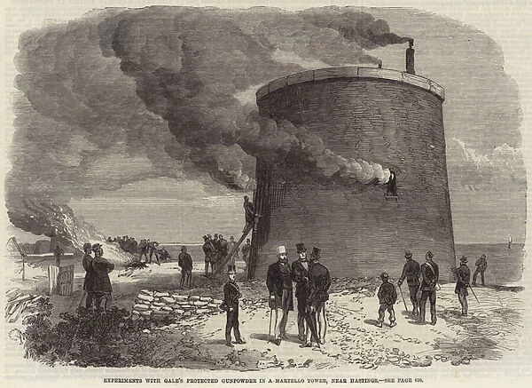 Experiments with Gales Protected Gunpowder in a Martello Tower, near Hastings (engraving)