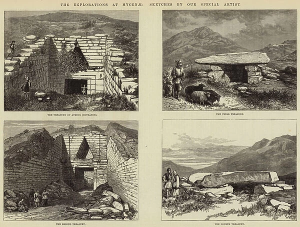 The Explorations at Mycenae (engraving)