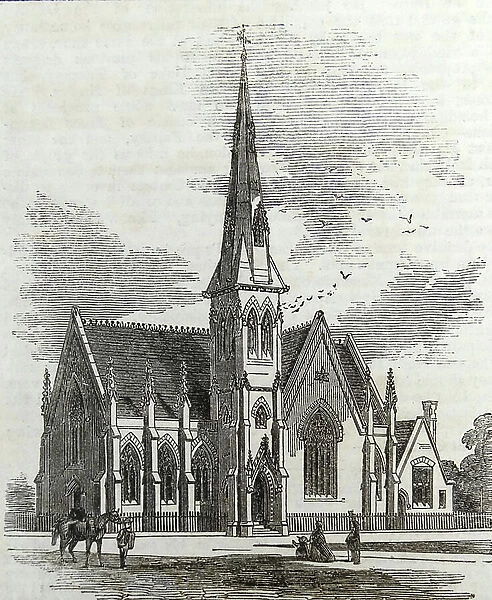 The exterior of the Chelsea Congregational Church, 1860 (engraving)
