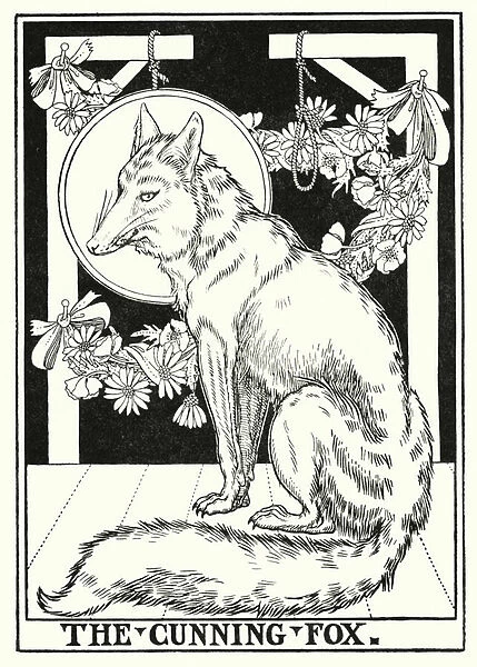 Fables of La Fontaine: The cunning fox (litho)