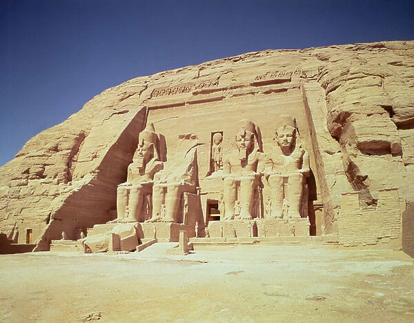 Facade of the Temple of Ramesses II, New Kingdom, c. 1279-1213 BC (photo)