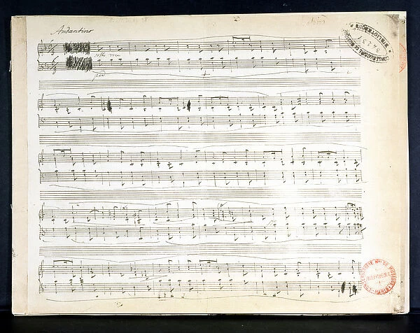 Facsimile of the score of Ballade Number 2 in F (pen & ink on paper)