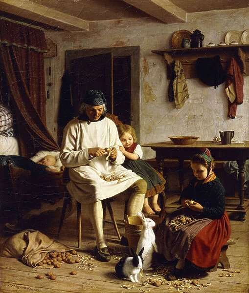 Family Chores, 1859 (oil on canvas)
