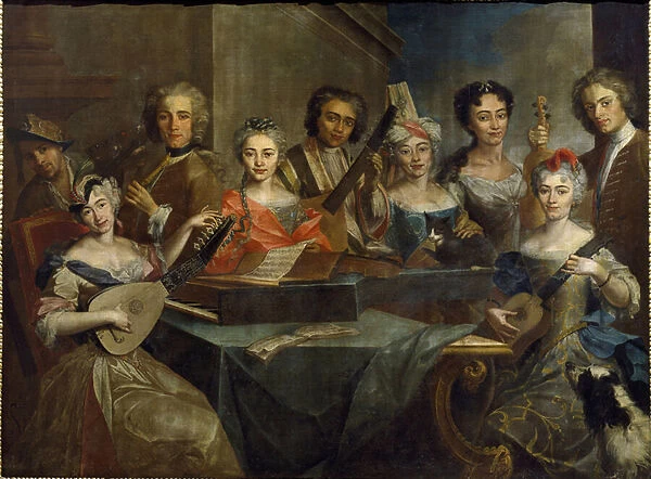 Family of musicians, 18th century (Painting)