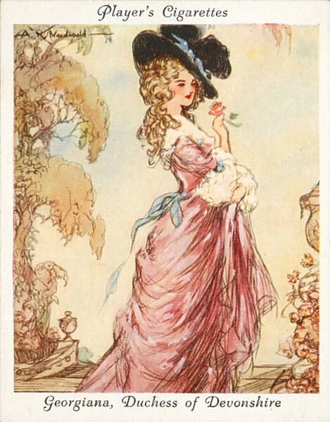 Famous Beauties: Georgiana, Duchess of Devonshire (colour litho)