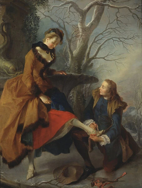 Fastening the Skate, 1743 (oil on canvas)