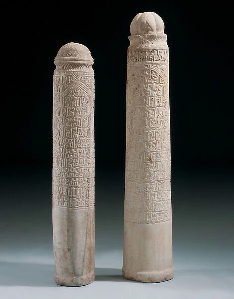 Fatimid columnar tombstones, c. 11th century (white marble)