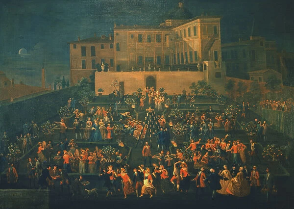 Feast of Mozzatore in the garden of Palazzo Rospigliosi in 1740, c. 1740 (oil on canvas)