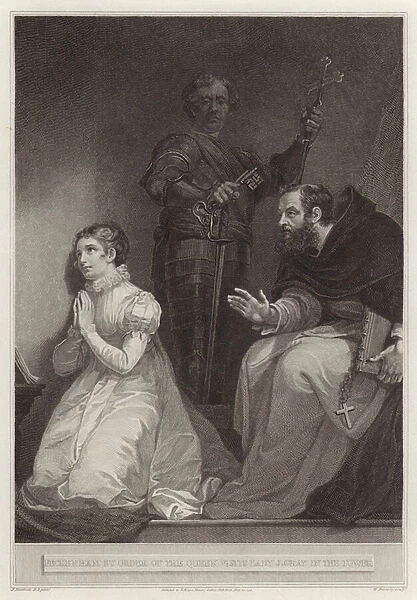 Feckenham by order of the queen visits Lady J Gray in the tower (engraving)
