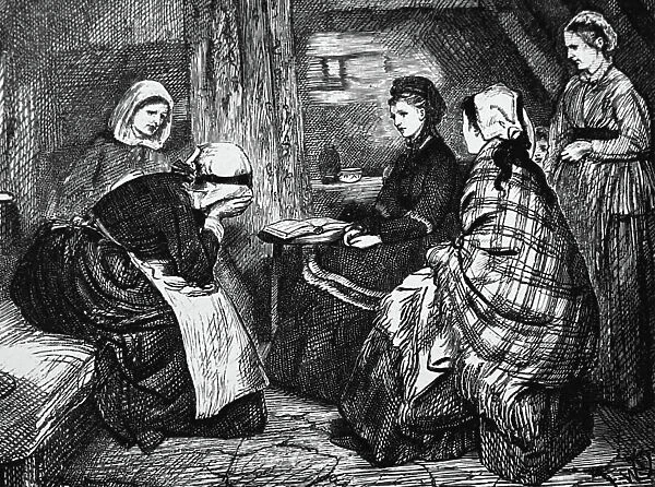 Female neighbours supporting a Scottish widow, 1850