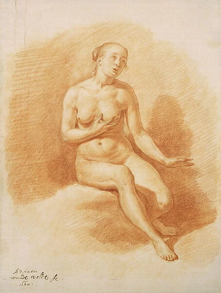 Female Nude, 1660 (red chalk on paper)
