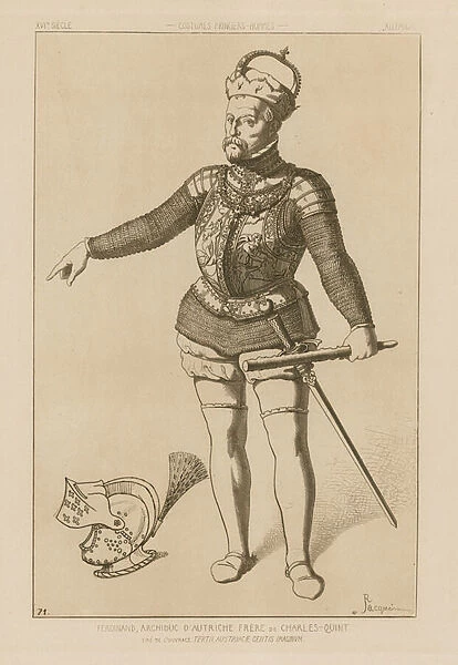 Ferdinand, Archduke of Austria, brother of Charles V (engraving)