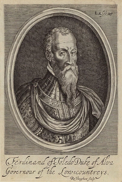 Fernando Alvarez de Toledo, 3rd Duke of Alba, Spanish General and Governor of the Spanish Netherlands (engraving)