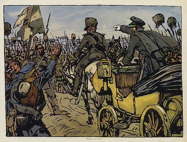 Field Marshal Blucher's army outside Paris, 1814 (chromolitho)