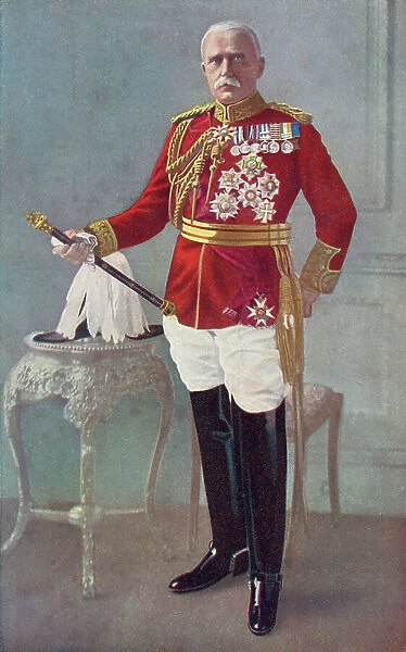 Field Marshal John Denton Pinkstone French, 1st Earl of Ypres, aka The Viscount French (colour litho)