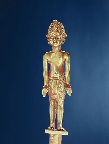 Figure of the king, from the Tomb of Tutankhamun (c. 1370-1352 BC) New Kingdom (gold)