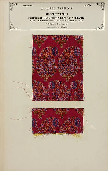 Figured silk cloth sample made in Herat, from The Collection of the Textile