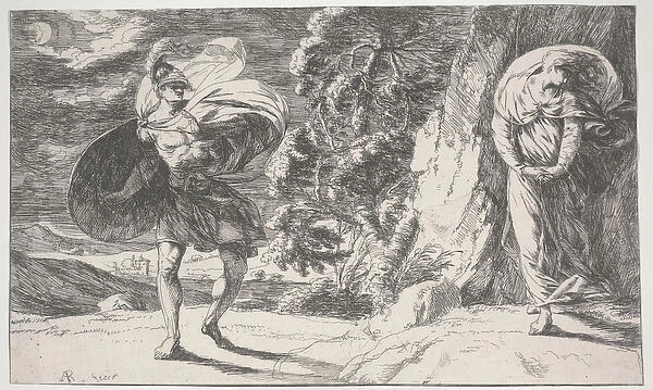 Fingal Encounters Carbon Carglass, first printed c. 1773 (etching)