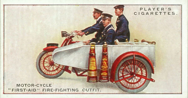 Fire-Fighting Appliances: Motor-Cycle 'First-Aid' Fire-Fighting Outfit (colour litho)