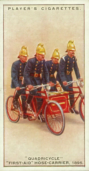 Fire-Fighting Appliances: 'Quadricycle' 'First-Aid' Hose-Carrier, 1895 (colour litho)