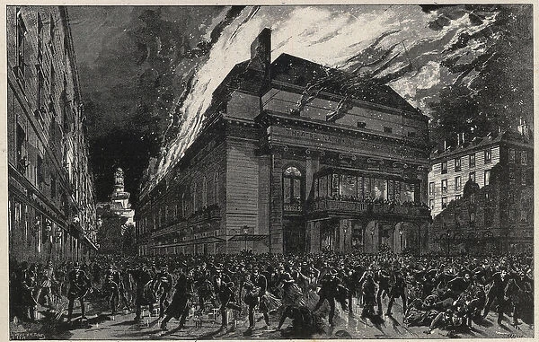 Fire of the Opera comique in Paris on May 25, 1887