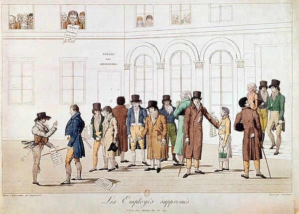 First Empire: 'The Suppressed Employees'Drawing by Dargencourt. 1806 B. N. Paris