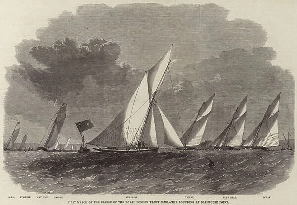 First Match of the Season of the Royal London Yacht Club, the Rounding at Coalhouse Point (engraving)