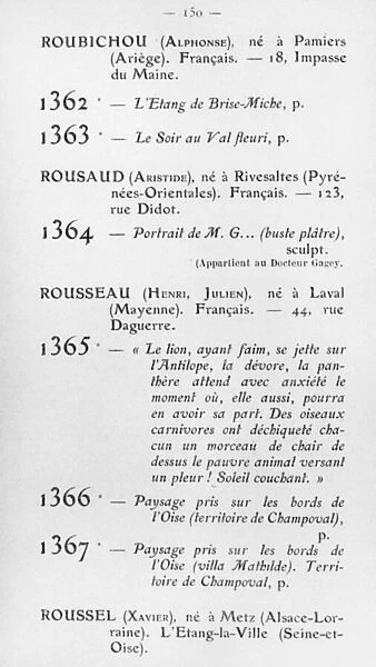 First participation of Le Douanier Rousseau to the Salon d Automne, catalogue