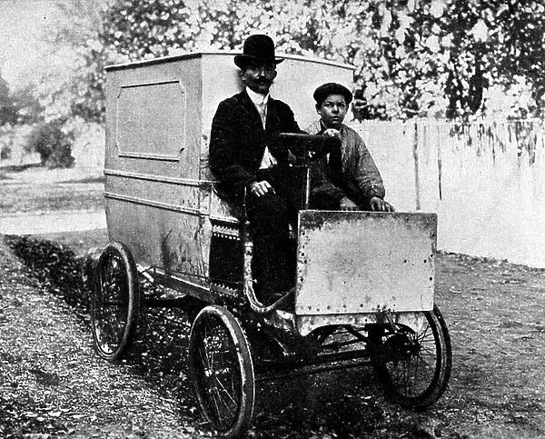 The First van by Renault brothers, early 20th century