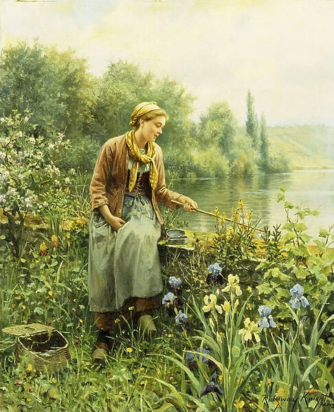 Fishing on a Spring Day, (oil on canvas)
