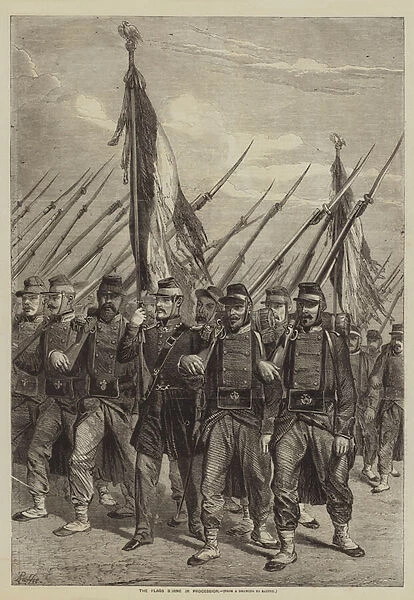 The Flags borne in Procession (engraving)