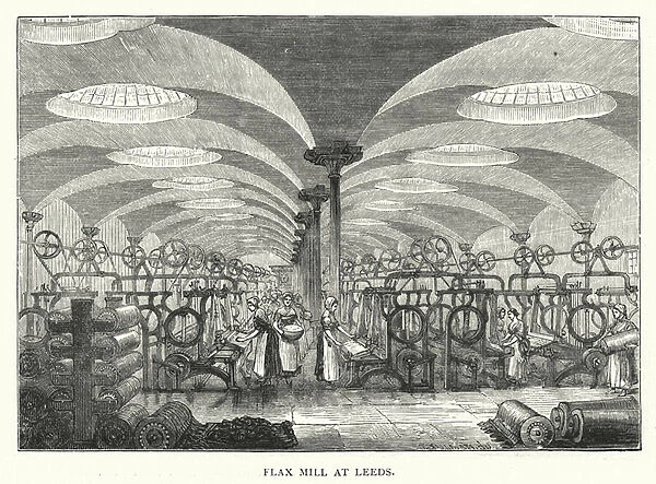 Flax Mill at Leeds (engraving)