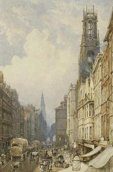 Fleet Street Looking up to Temple Bar with Old St. Dunstans, and St