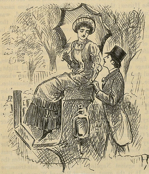 Flirting. Illustration by George du Maurier (1834-1896) published 1882