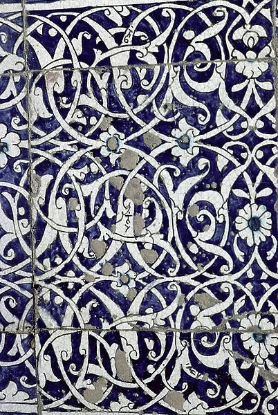 Detail of a floral decorative panel, Kuhreh Arg Citadel, c.1804 (glazed tiles)