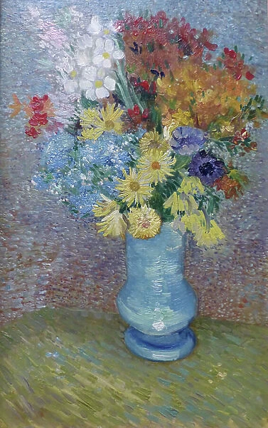 Flowers in a Blue Vase, c. 1887 (oil on canvas)